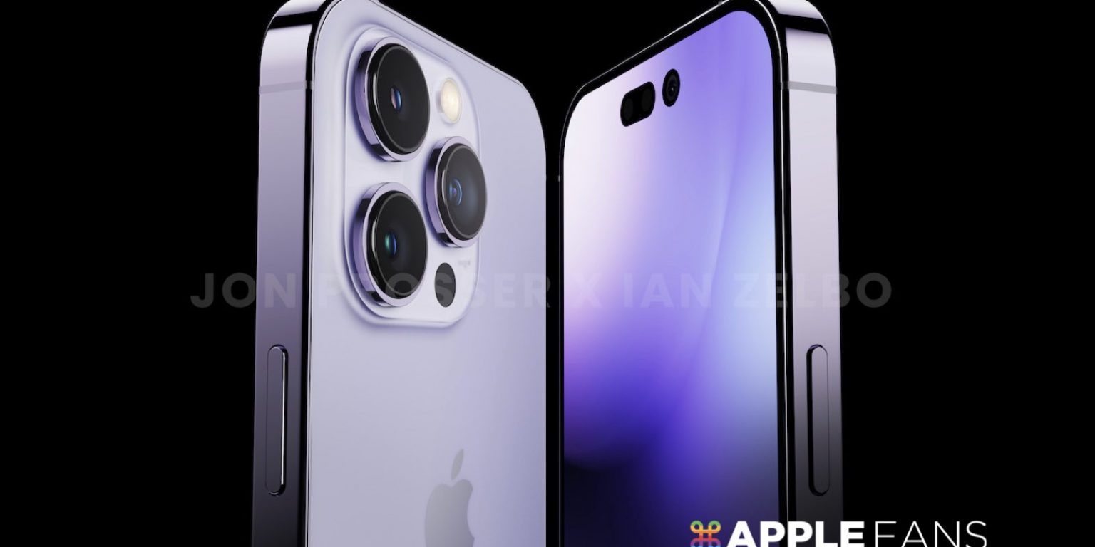 iPhone 14 Pro 紫色 渲染圖