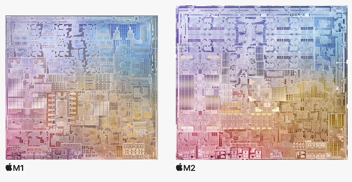 M2 晶片 比 M1 大