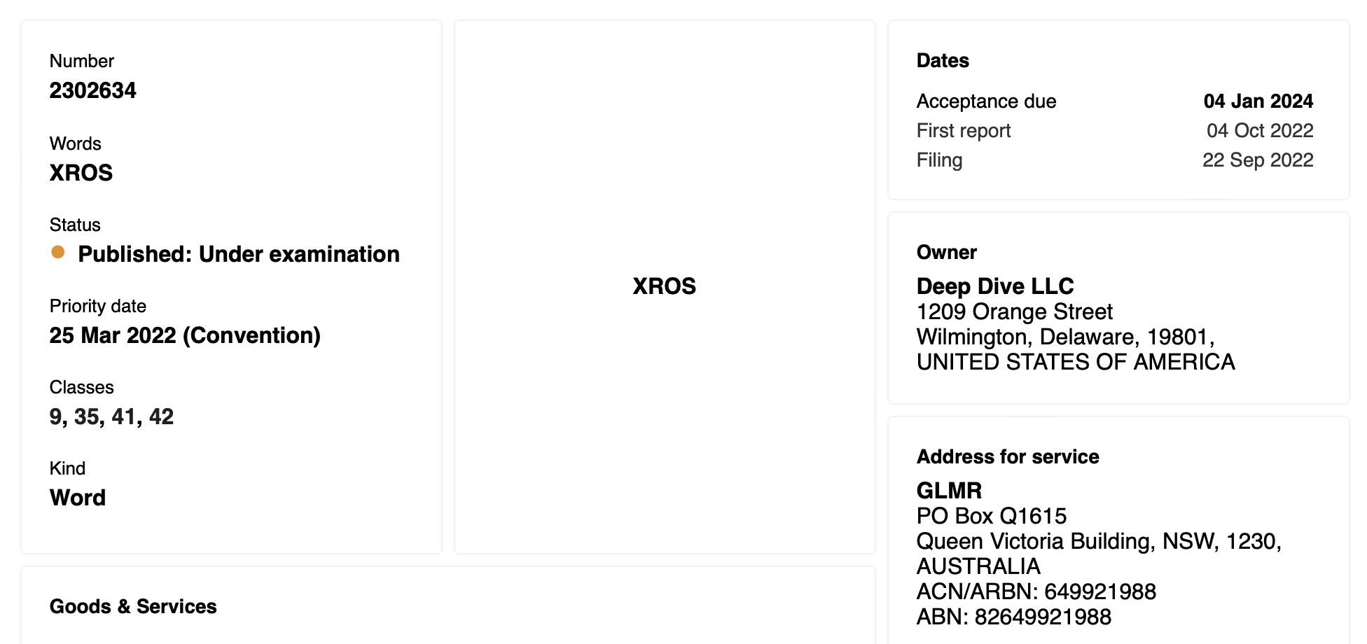 xrOS 在澳大利亞的商標申請